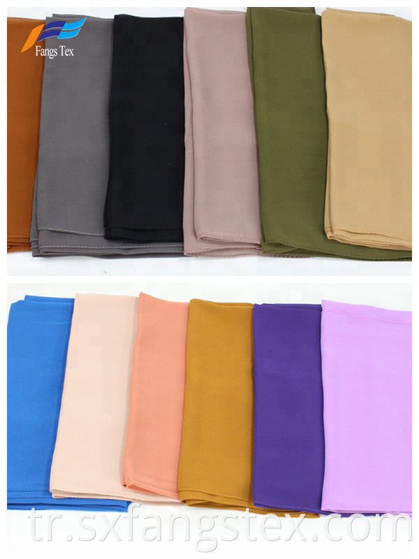 Muslim Women Polyester Dyed Plain Scarf Shawl Hijab 2